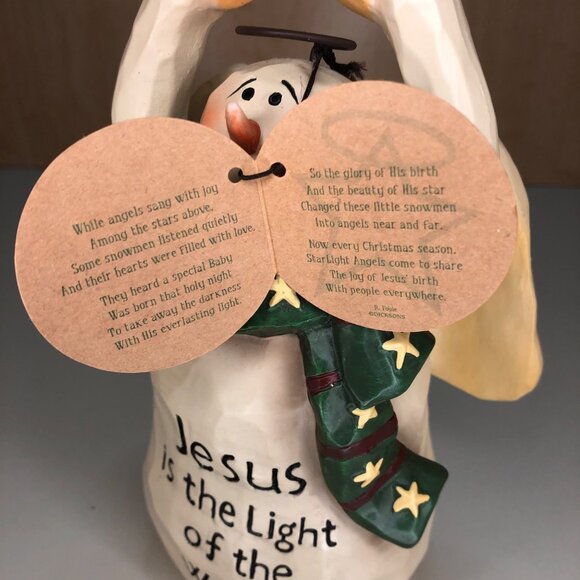 Star Light Angels Snowman "Jesus is the light of the World"  Vintage - Picture 6 of 8